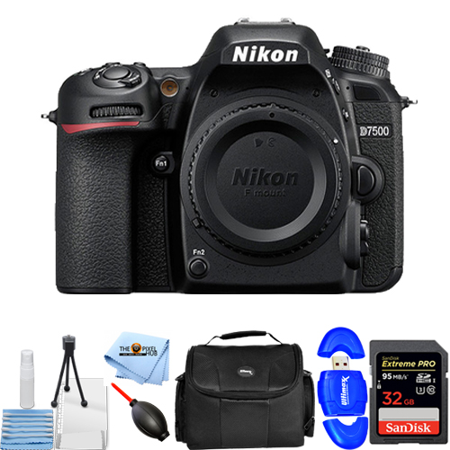 Nikon D7500 DSLR Camera (Body Only) 1581 STARTER BUNDLE with 32GB SD
