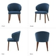thumbnail image 3 of Dining Chairs Set of 2 Wingback Accent Chair Upholstered Armrest Solid Wood Legs Living Room Kitchen Restaurant Navy, 3 of 7