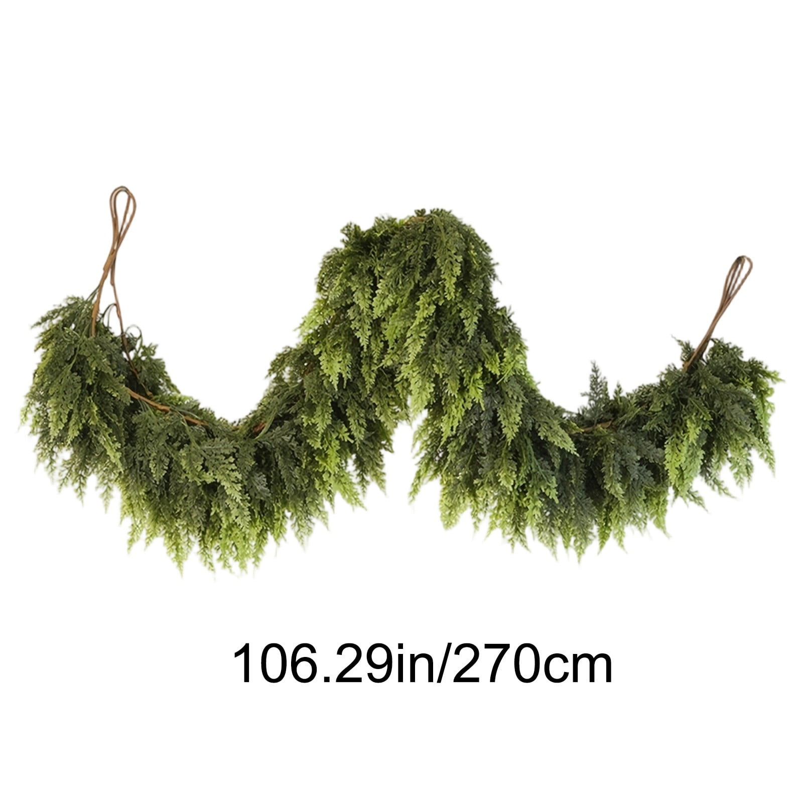 KOYPTL 9ft Christmas Garlands Norfolk Pine Garland Real Touch Artificial Faux Greenery Garland for Table, Mantle, Staires, Wall Holiday Indoor Outdoor Christmas Decorations(Lush)