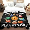 thumbnail image 3 of Yibo Planets Space Gift for Kids Blanket Flannel Soft and Comfortable Anti-static Bed Sofa Blanket, 3 of 9