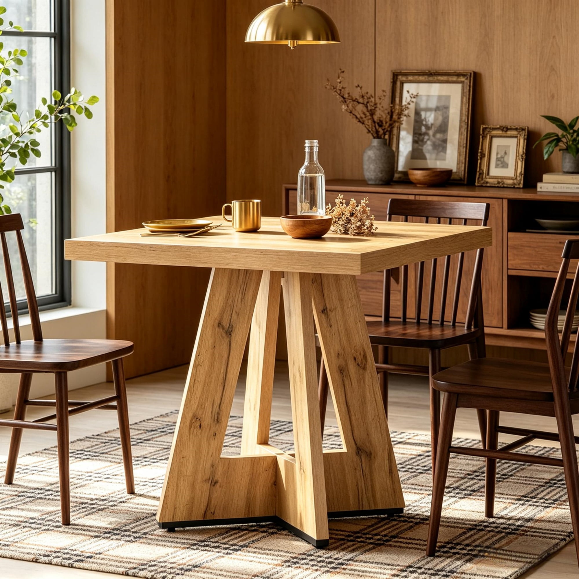 31.5 Inch Square Dining Table for 2 to 4 People, Compact Kitchen Dinner Table