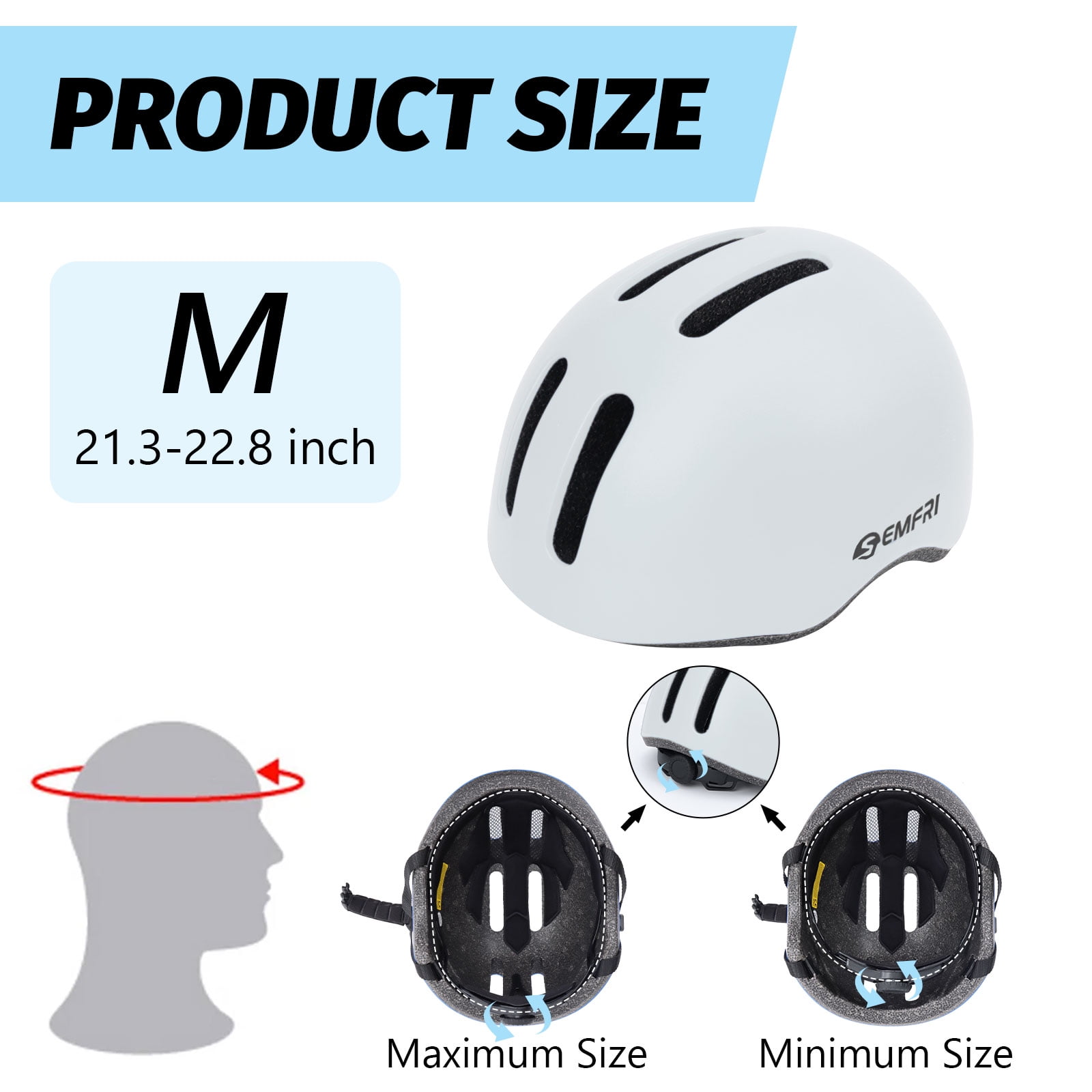 Semfri Adult Bike Helmet Skateboard Road Cycling Helmet Suitable Multi-Sport Scooter Skating Bicycle Medium Size for Men Women Gray