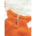 thumbnail image 4 of ZAXARRA Pull pour Nouveau-Né Bébé Barboteuse Rayée Manches Longues Col Rond Imprimé Visage Citrouille Body Surdimensionné, 4 of 6