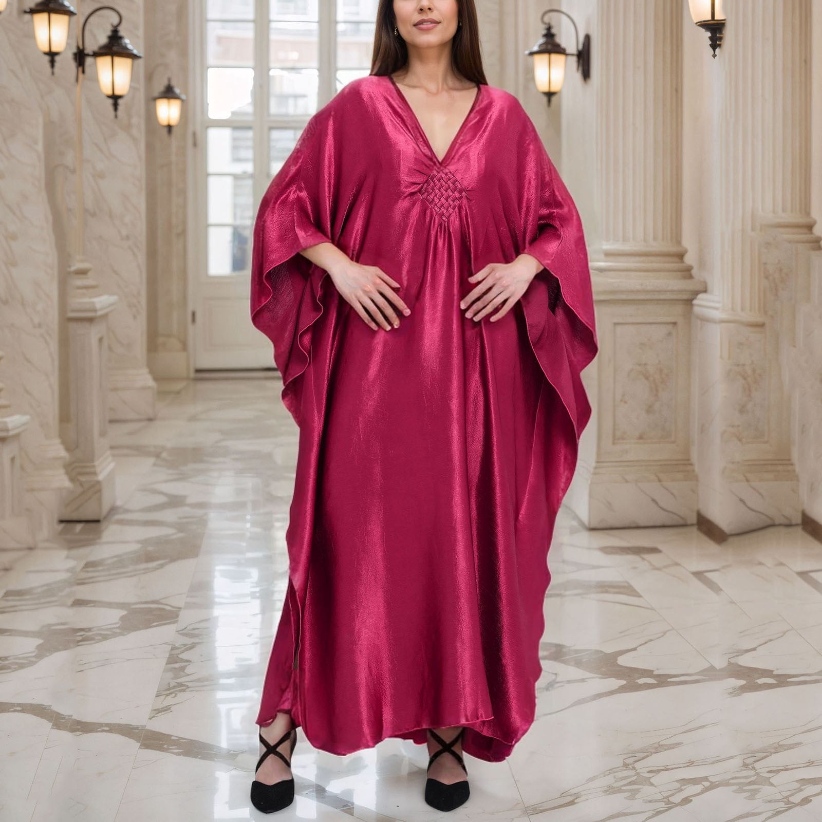 satin kaftan dress Abstract Light Blue Silk for Women Plus Size It can be worn in sizes US 0 Satin Kaftan Firozi Satin Kaftan