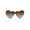 Gold Brown, variant on Womens Lolita Funky Heart Shape Shield Rimless Sunglasses Gold Light Pink