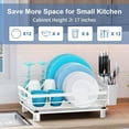 thumbnail image 3 of Dish Drying Rack, Dish Rack, Large Dish Racks for Kitchen Counter, Drying Rack Kitchen with Removable Utensil Holder, Drainboard 16.9" x 12.9" x 5.9"(White), 3 of 6