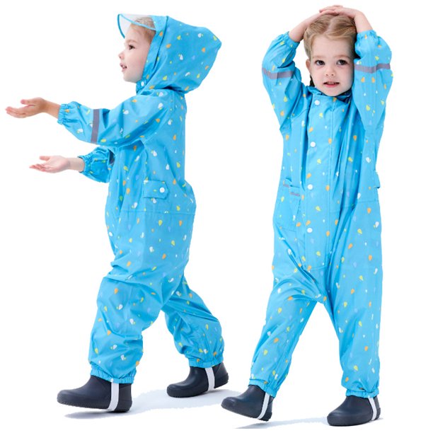 Chubasquero de una pieza para niños, bonito impermeable tridimensional a la moda con ala de sombrero, poncho reflectante para bebé