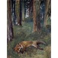 thumbnail image 2 of Degas, Edgar 12x14 White Modern Wood Framed Museum Art Print Titled - Dead Fox Under the Trees, 2 of 4
