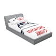 thumbnail image 2 of Ambesonne Saying Fitted Sheet & Pillow Sham Set, Mountains and Moon Adventure, Twin, Dark Blue Grey Vermilion, 2 of 2