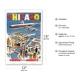 thumbnail image 2 of Chicago - Pacifica International Airways - Vintage Airline Travel Poster c.1950s - Master Art Print (Unframed) 12in x 18in, 2 of 4
