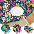 thumbnail image 4 of Pioneer Flower Floral Print Pattern Round Fitted Tablecloth with Elastic Edge,Dining Table Cover Waterproof,Outdoor Round Tablecloth for Camping,Dining,Indoor and Outdoor, 4 of 7