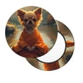 thumbnail image 3 of Round Bar Stool Seat Covers, Maple Leaf Meditating Chihuahua Elastic Round Chair Cover Stool Seat Slipcover Bar Stool Cushions Round Pad for 12-14 inch, 3 of 7
