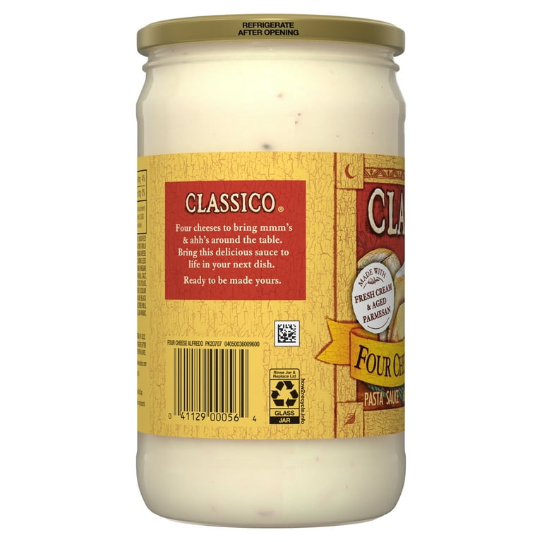 Classico Four Cheese Alfredo Pasta Sauce, 22 oz Jar - Walmart.com