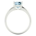 thumbnail image 4 of 2 ctw Solitaire Anniversary Ring for Women | Cushion Cut Natural Aquamarine | Hyperallergenic Solid 18K White Gold, 4 of 5