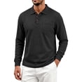 thumbnail image 5 of Rvasteizo Mens Collared Shirts Solid Casual Long Sleeve Collared Button Up Pocket Top for Fall Winter Daily L, 5 of 5