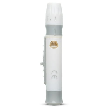 One Step Lancing Device Pen, 5 Depth Settings, Less Pain Design, Blood Sampling Pen, Accurate Blood Sample, Use with Twist Top Lancets, Blood Sugar Level Monitoring Glucose Testing, Lancing Tool
