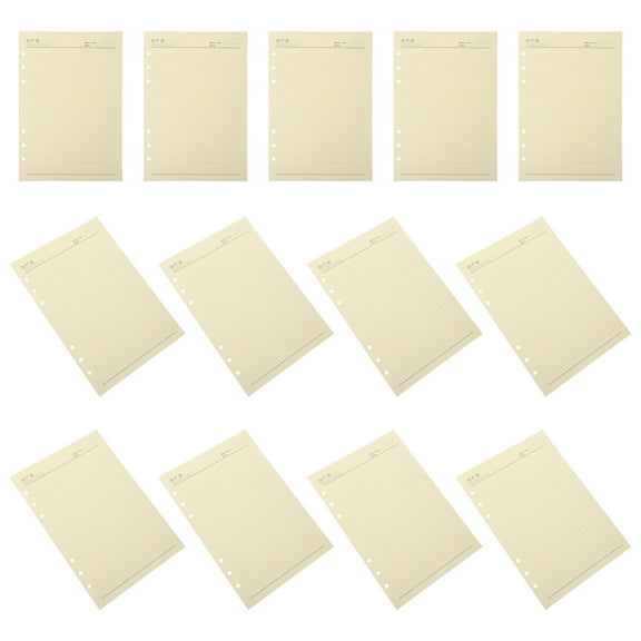 IBASETOY 60 Sheets of Planner Refill Paper Light Yellow for Daily Planning A5 Size