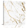 thumbnail image 2 of White Gold Abstract Wall Art Painting on Canvas, Modern Marble Geometric Canvas Art Home Prints Wall Art Framed Modern Artwork for Living Room Bedroom Wall Decor 20x20in, 2 of 9