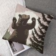 thumbnail image 7 of PHYHOO Set of 2 A Brown Bear Listening Music in Nature Throw Pillow Cushion Covers, Decorative Square Pillow Cases, 7 of 7