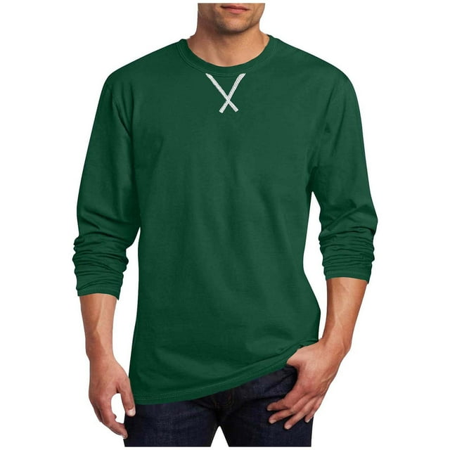 Floleo Haut de Sport à Manches Longues Imprimé Intersection Col Rond Mode Classique Vacances Printemps et Automne Extérieur Fête Décontractée (Vert Armée, 5TG)
