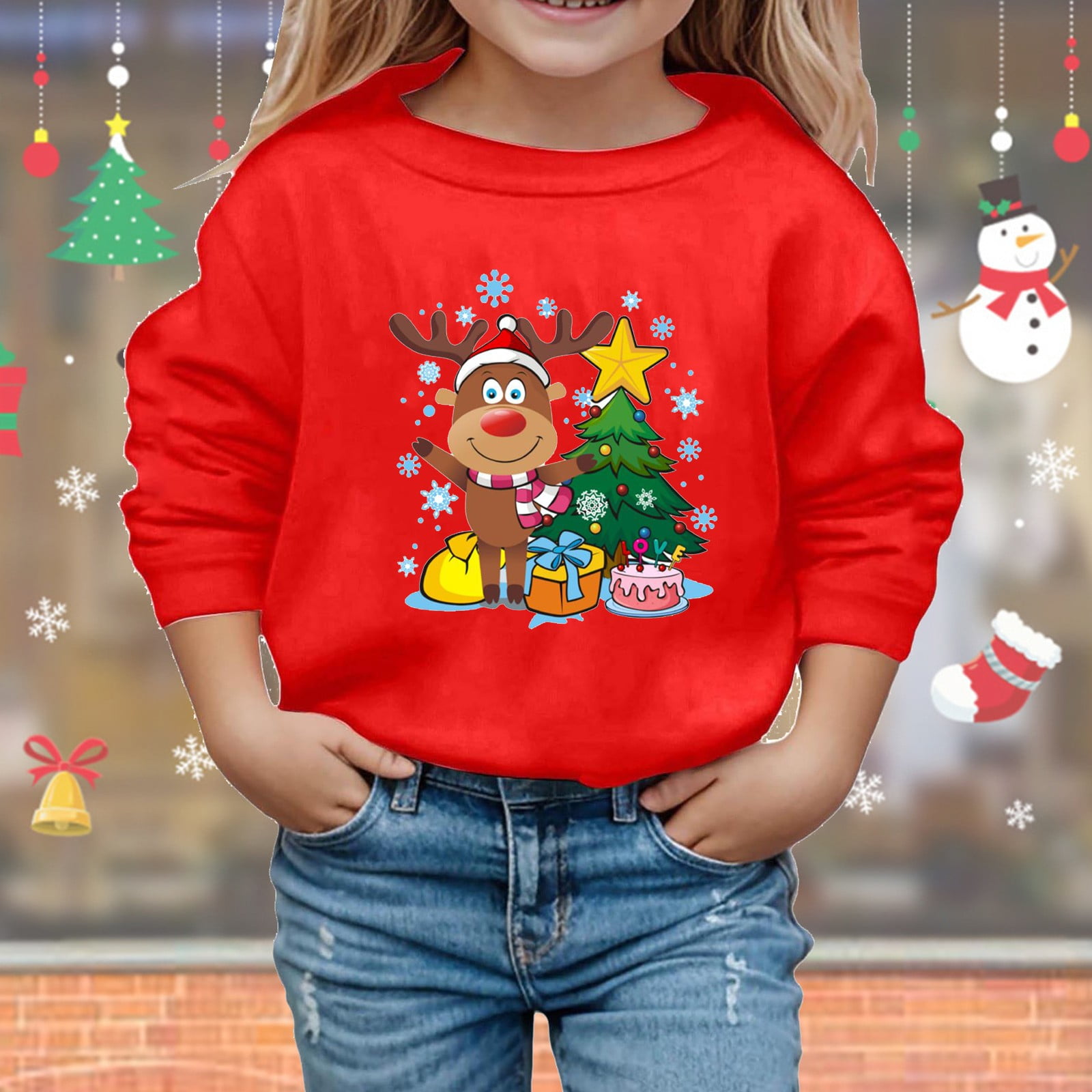 VJATTWR Hoodies for Teen Girls Christmas Children Kids Long Sleeve