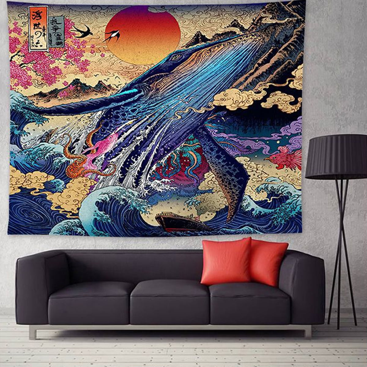 sunset wave tapestry