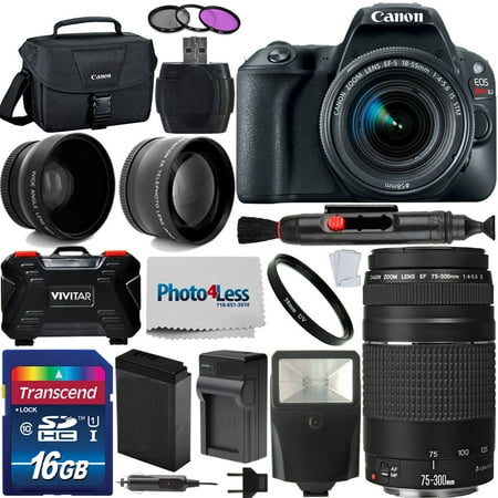Canon EOS Rebel SL2 DSLR Camera + 18-55mm + 75-300mm Accessory Bundle