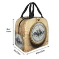thumbnail image 2 of KLL Magnetic Old Compass On World Map Print Insulated Lunch Bag Women, Reusable Cute Tote Lunch Box for Adult & Men, Leakproof Cooler Lunch Bags for Work Office Travel Picnic, 2 of 6