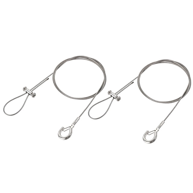 Unique Bargains Picture Hanging Wire Kit 1M Load 66lbs with Horizontal Fixing Screws 2Set