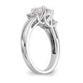 thumbnail image 6 of Solid 14K White Gold Three Stone Engagement Ring with CZ Cubic Zirconia Size 8, 6 of 8