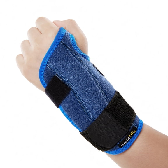 BraceUP Kids Wrist Brace for Boys & Girls (Fits 3’3”–4’11” Tall) – Youth Wrist Support with Splints, Left or Right Hand, Adjustable for Ages 3–12 (Left Hand)