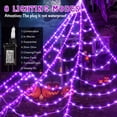 thumbnail image 3 of Scidweet Halloween Decorations Outdoor, 500 LED Halloween Giant Spider Web Lights for Garden Yard Porch Home Decor, Purple White, 3 of 7