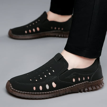 

ZTTD Men Casual Shoes Fashionable All Season Cowhide Breathable Comfortable and Non Slip Soft Sole Outdoor Shoes