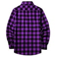 thumbnail image 5 of Cethrio Boys Plaid Shirts, Lightweight Collared School Long Sleeve Button Down Shirts Purple Size 12-13T, 5 of 5