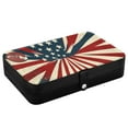 thumbnail image 3 of YAZAOO Leather Jewelry Box - Rectangular Fields Of Freedom Pattern 8.27x5.5x1.78in Black, 3 of 8
