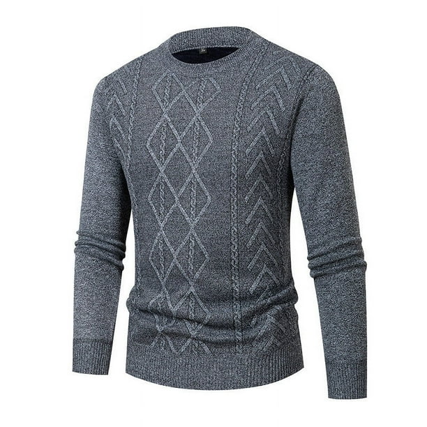 pstuiky Camisas casuales de manga larga para hombre, Suéter informal de moda para hombre, color liso, manga larga, cuello redondo. Tops de hombre xxxl
