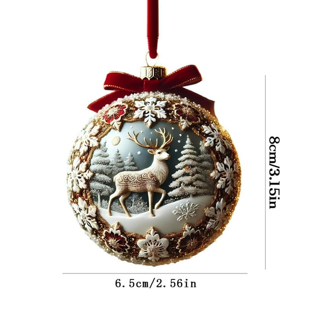 Christmas Tree Decorations Christmas Ball 2D Flat Acrylic Pendant Christmas Tree Decoration Christmas Decoration Layout Scene Accessories Christmas Tree Ornaments