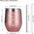 thumbnail image 2 of Inspiration 1972 50th Birthday Gift for Woman Man Wife Mom Dad Sister Aunt 12 Ounce Double Wall Insulted Rose Gold Stainless Steel Wine Tumbler 50 Years Old Birthday Present, 2 of 6