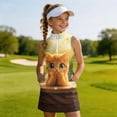 thumbnail image 6 of WhouRiu Girls Sleeveless Golf Dress Fashion Graphic Zipper High Neck A Line Dresses Kids Comfortable Cute Summer Athletic Sundress,4-5 Years, 6 of 6