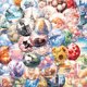 thumbnail image 1 of Juego de pegatinas con forma de bola de cristal con dibujos animados, 50 unidades, colorido mundo in, 1 of 2