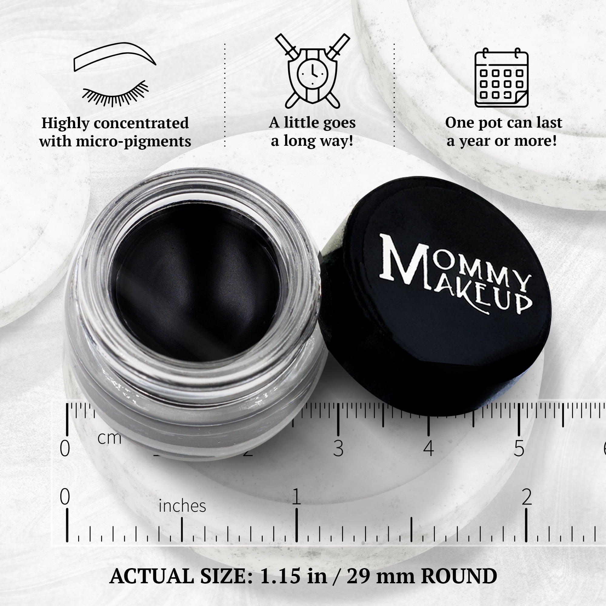 Waterproof Gel Eyeliner Pot in Black Beauty (Pure Black) - Long Wear Cream Eye Liner - Stay Put Gel Eyeliner by Mommy Makeup