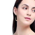 thumbnail image 4 of Turandoss 18K Gold Plated Teardrop Chunky Hoop Boho Earrings for Women Sensitive Ears Large Oval Pull Through Non Tarnish Lightweight Fashion Accessories Jewelry Birthday Gifts for Her Mom Wife Ideas, 4 of 6