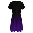 thumbnail image 5 of Black And Purple Gradient Dress Summer Street Style Dresses Female Short Sleeve Printed Sundress, 5 of 7