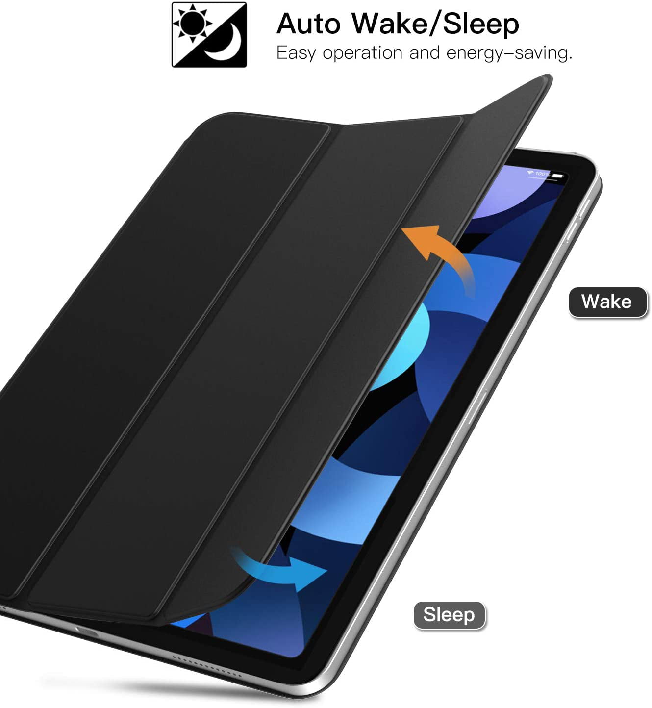 Trifold Case Magnet Schutzhülle Unterstützt 2 Vobafe Magnetische Hülle Kompatibel mit iPad Air 4.Generation 10.9 Zoll 2020/iPad Pro 11 2018 Auto Schlafen/Wachen-Himmel Blau Gen iPencil Aufladen 