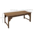 thumbnail image 3 of Outsunny Wooden Garden Stool with Slatted Seat Front Porch Bench, Teak, 3 of 10
