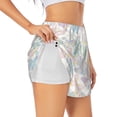 thumbnail image 2 of Haiem Colorful Butterfly Women's 2 in 1 Running Shorts - Lightweight Athletic Workout Gym Yoga Breathable Sports Shorts Liner with Phone Pockets-Small, 2 of 9