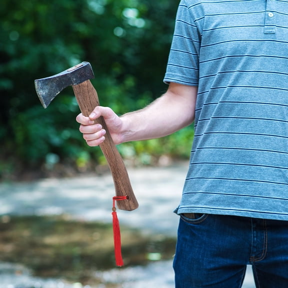 FUTUREORYY Axe Handle 1Pcs 34.0x5.0x2.7in Carbonized Wood for Camping and Hiking