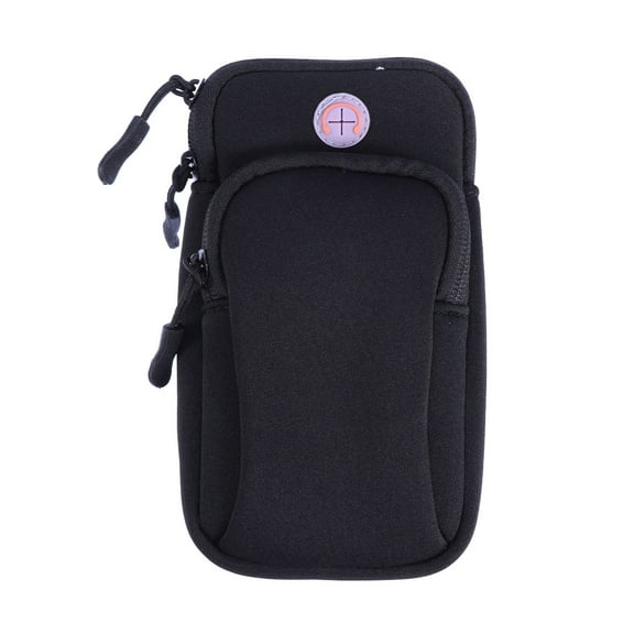 Sports Arm Bag Portable Multifunctional Armband Pockets Wrist Cellphone Money Keys Cards Holder Jogging Running Cycling Hiking for Phones Size L General 4   6 Inch (Black)