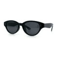 thumbnail image 4 of Polarized Cat Eye Thick Horn Rim Retro Hipster Vintage Vibe Sunglasses All Black, 4 of 8