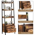 thumbnail image 2 of Fabato 4 Tier Display Bookcase w/Ladder Shelves & Metal Frame, Rustic Brown, 2 of 7